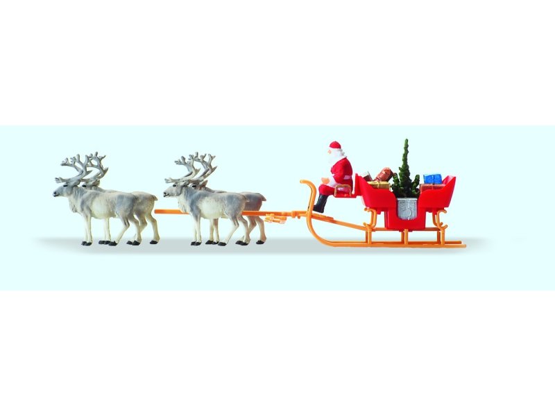 Weihnachtsschlitten mit 4 Ren PREISER KG 30399